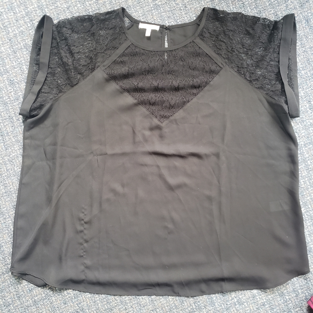 Lace and chiffon blouse